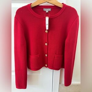 J. Crew Factory Red Cardigan Sweater